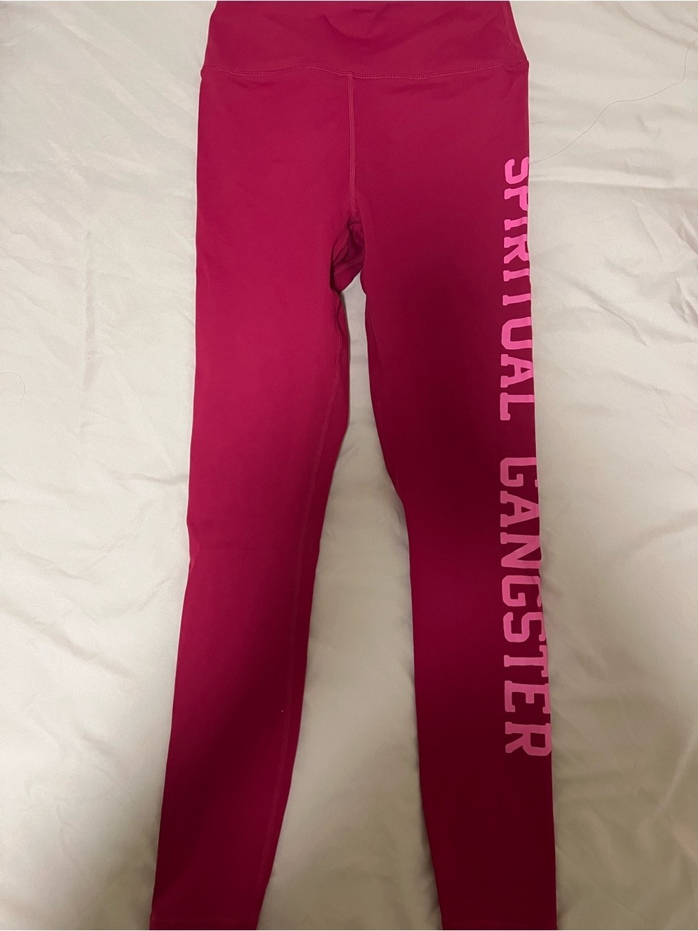 Spiritual Gangster Girls Deep Pink Logo Leggings